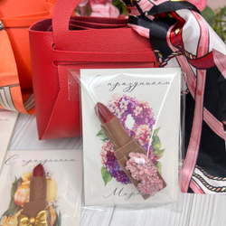 Шоколадный подарок «Помада» в сумочке