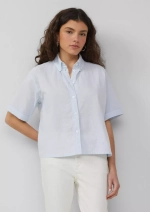 Хлопковая блузка в тонкую полоску | QS x Debi Flug s.Oliver