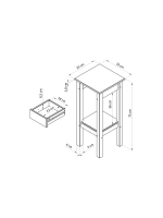 Стеллаж с ящиком и полочкой Ральф, деревянный, без отделки