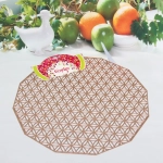 Салфетка плетеная 38см «Орнамент» розовое золото