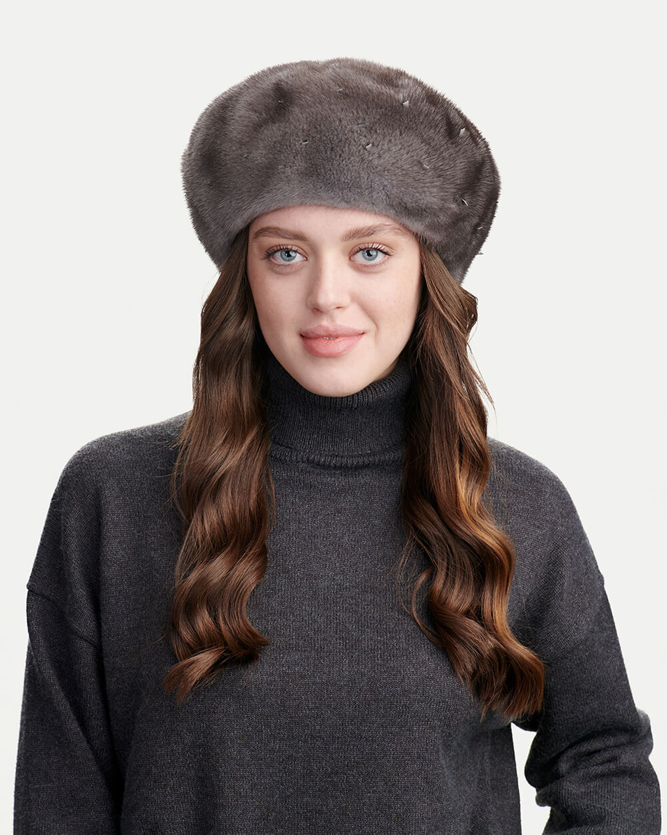 Берет из меха норки