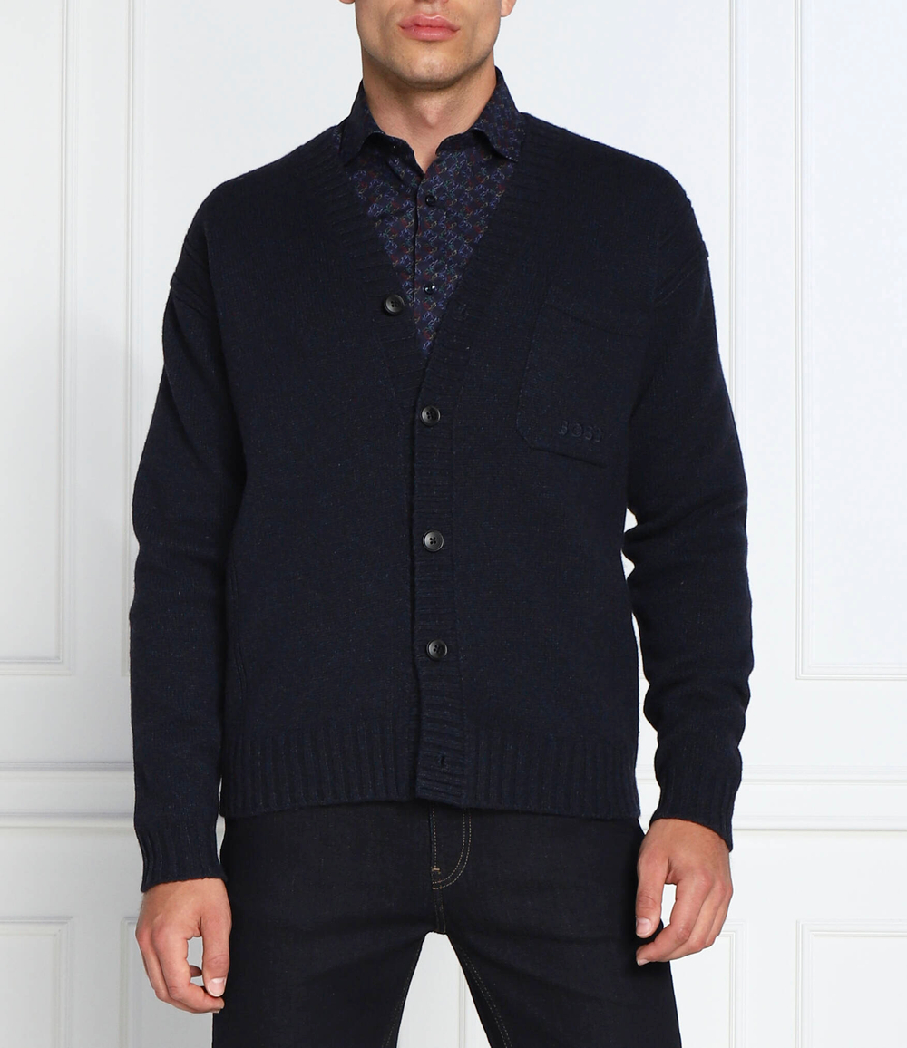 Хлопковый кардиган kouzzle BOSS ORANGE - темно-синий(50474903)