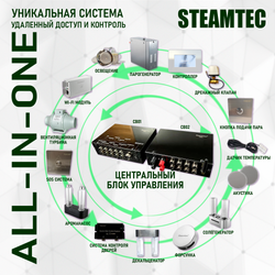 Steamtec TOLO MOMENT 45 - 4,5 кВт парогенераторы для хамама и турецкой бани / Серия PLATINUM со встроенной музыкой, пультом на 9-ти языках и возможностью монтажа без термодатчиков