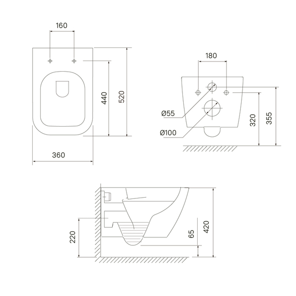 Унитаз подвесной безободковый IDDIS TORRDSEi25 "Torr" безободковый, сиденье дюропласт, микролифт