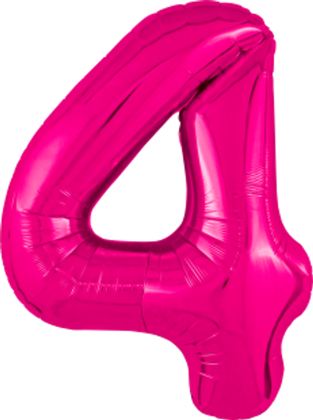 Agura Шар 40'' / 102 см "Цифра 4" Slim Фуксия (БГ-60)