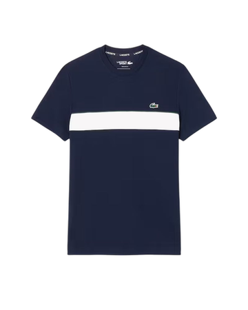 Мужская теннисная футболка Lacoste Ultra Dry Printed - navy blue/white