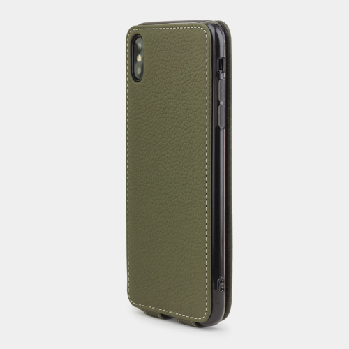 Чехол для iPhone XS Max из натуральной кожи теленка, зеленого цвета