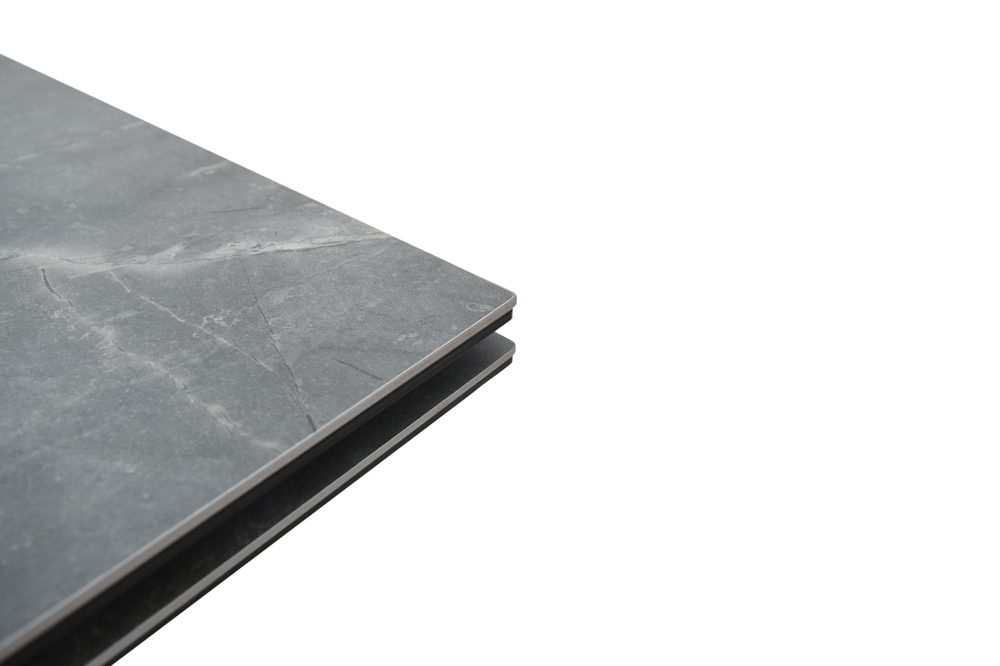 Стол Аврора Монако NEW, Керамогранит, Черный матовый муар/Bayona grey/