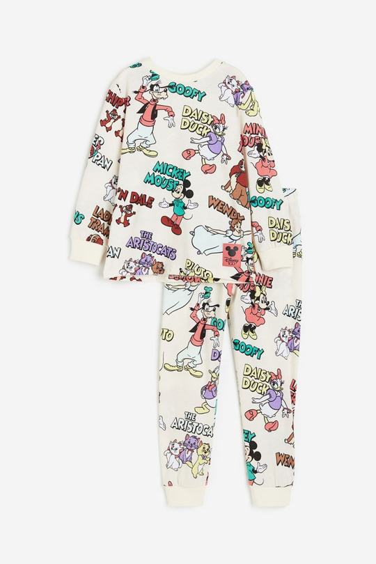 H&M Хлопковая пижама с принтом, белый