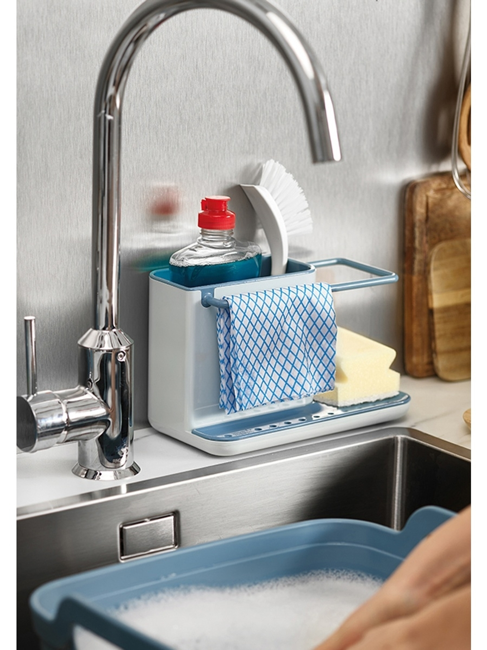 Органайзер для раковины Caddy™ белый-зеленый Joseph Joseph 85021