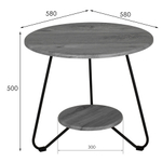 Стол журнальный Мебелик BeautyStyle 38 орех гикори grey-черный