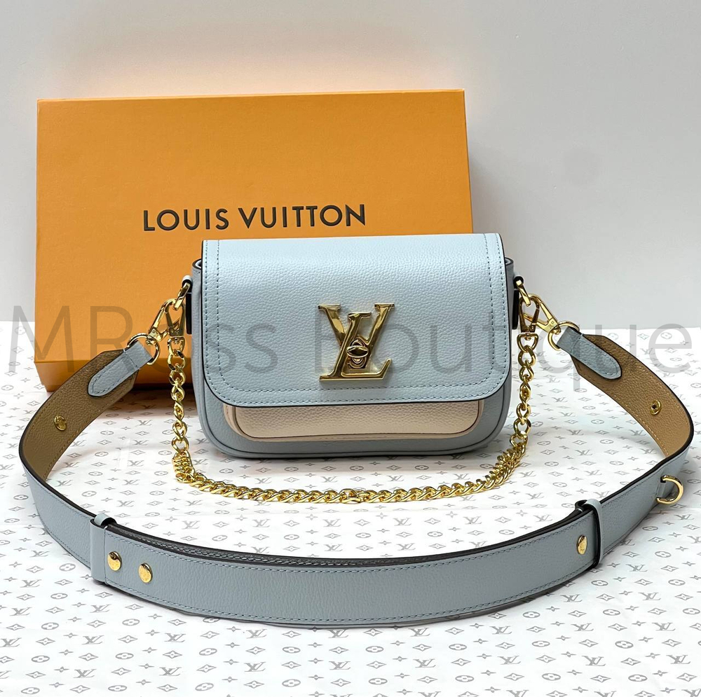 Сумка Lockme Tender Louis Vuitton (Луи Виттон) премиум класса цвета Blue Nuage