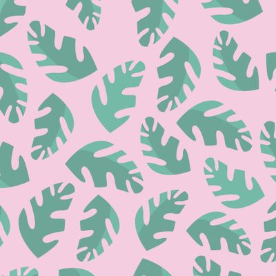 Пальмовые листья на розовом. Palm leaves on pink