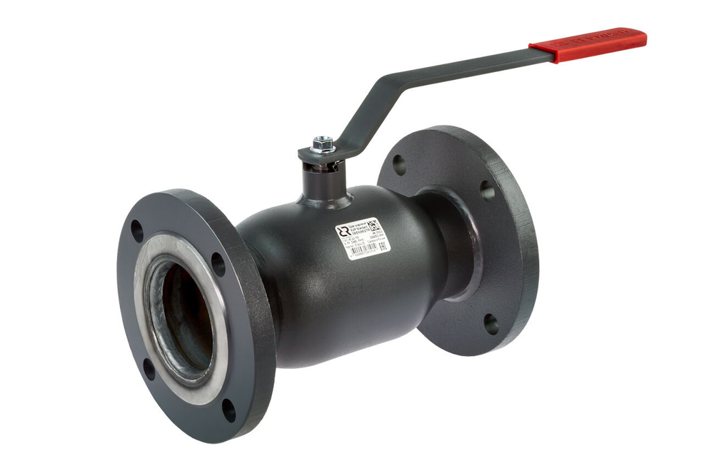 Кран шаровой стальной RJIP Standard FF фланцевый с рукояткой стандартнопроходной, Тмакс. =  150 °С, Ридан, Россия