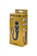 Анальный стимулятор с эрекционным кольцом Spice it up Legend Dark Grey (Цвет: серый)