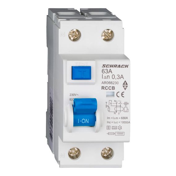 УЗО Schrack Technik 2P 63A 300mA тип A S (селективный) 10kA Amparo AR066230-- (ВДТ)