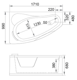 Акриловая ванна Gemy G9046 II O L