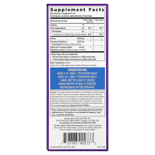 New Chapter, Сироп из бузины с медом, 118 мл (4 жидк. унц.)