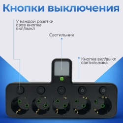 Разветвитель/Тройник, 5 розеток