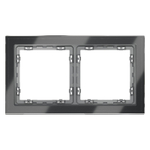 Рамка стеклянная VOLTUM S70 на 2 поста, (графит, стекло)