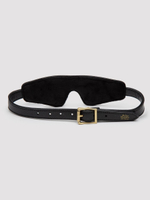Черная плотная маска на глаза Bound to You Faux Leather Blindfold (Цвет: черный)