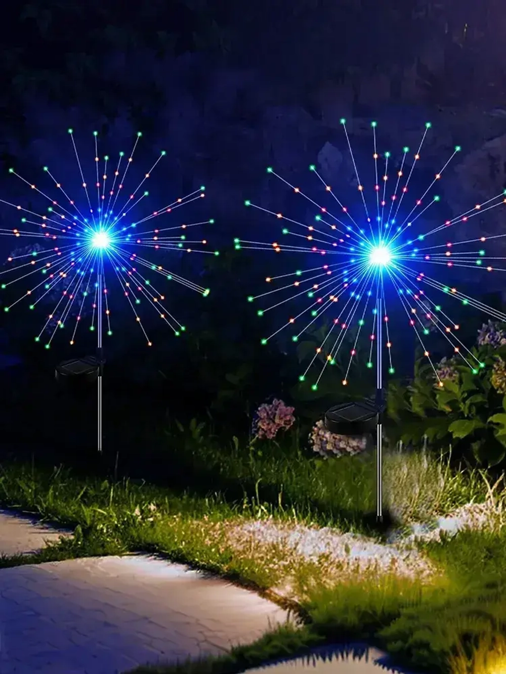 Уличный светильник на солнечной батарее 4 шт "одуванчик", "фейерверк"