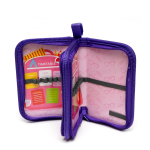 Пенал 2 отделения Alingar, лам. картон, конгрев, тиснение серебро, молния, 115 х 190 мм "Ассорти" (принцессы, машинки)