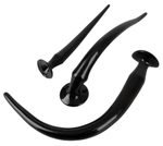 Набор из 3 длинных анальных пробок Super Long Flexible Butt Plug Set (Цвет: черный)