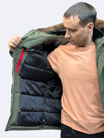 Пуховик зимний хаки