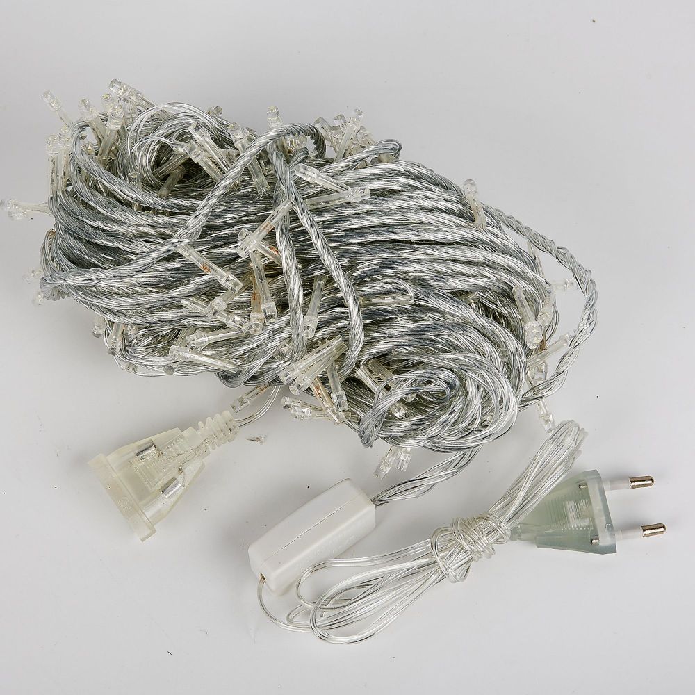 ULD-S2500-225-STК WHITE IP20 Гирлянда светодиодная. 25м. Соединяемая. 225 светодиодов. Белый свет. Провод прозрачный. ТМ Uniel