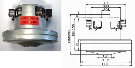 Мотор 1400W пылесоса ELECTROLUX и др. ( 2192841027 )