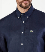 Льняная рубашка Lacoste - темно-синий(CH5692)