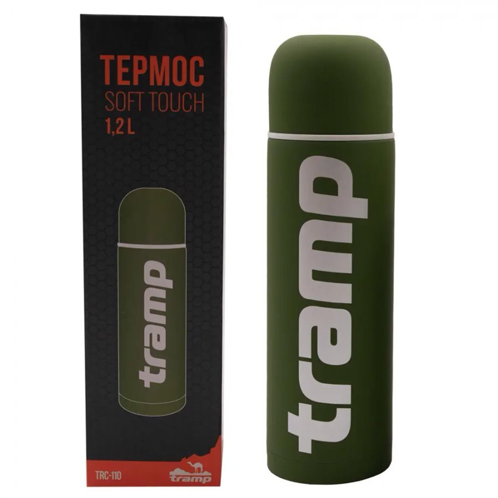 Термос TRAMP Soft Touch 1.2 л, артикул TRC-110, цвет Хаки