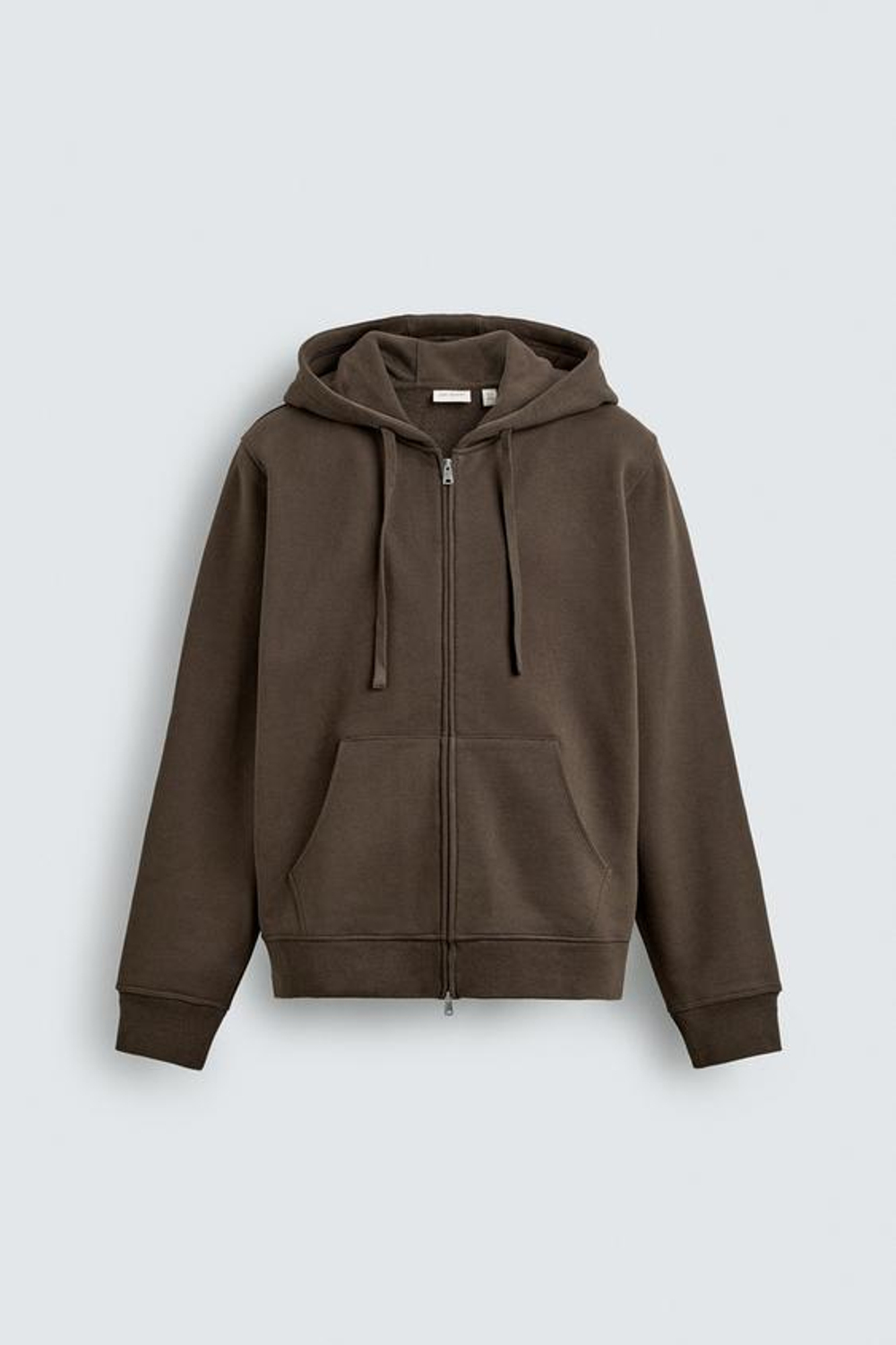 ZARA ТОЛСТОВКА НА МОЛНИИ С КАПЮШОНОМ HEAVYWEIGHT ORIGINS, ШОКОЛАДНЫЙ