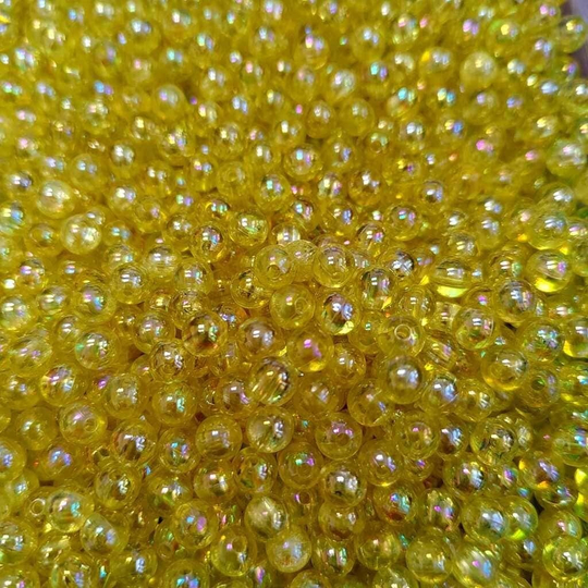 Бусины 6 мм ПЕРЛАМУТР (Лимонный) - 15 грамм