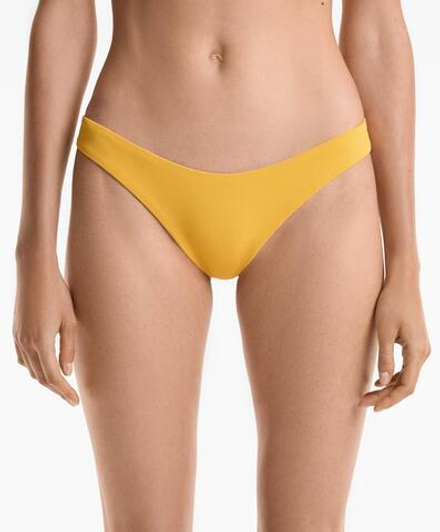 OYSHO Бразильские бикини-трусики с U-образным вырезом из пике, желтый