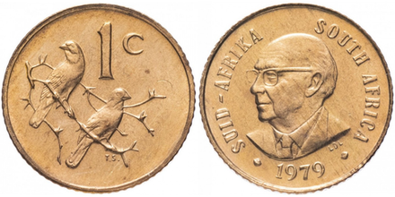ЮАР 1 цент, 1979 Окончание президентства Николааса Дидерихса
