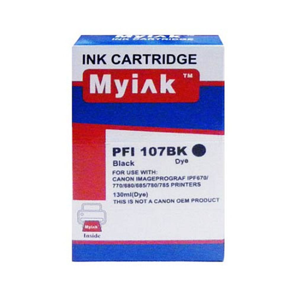 Картридж MyInk, аналог CANON PFI-107BK для IPF 670/680/685/770/780/785 Black (130ml, Dye)