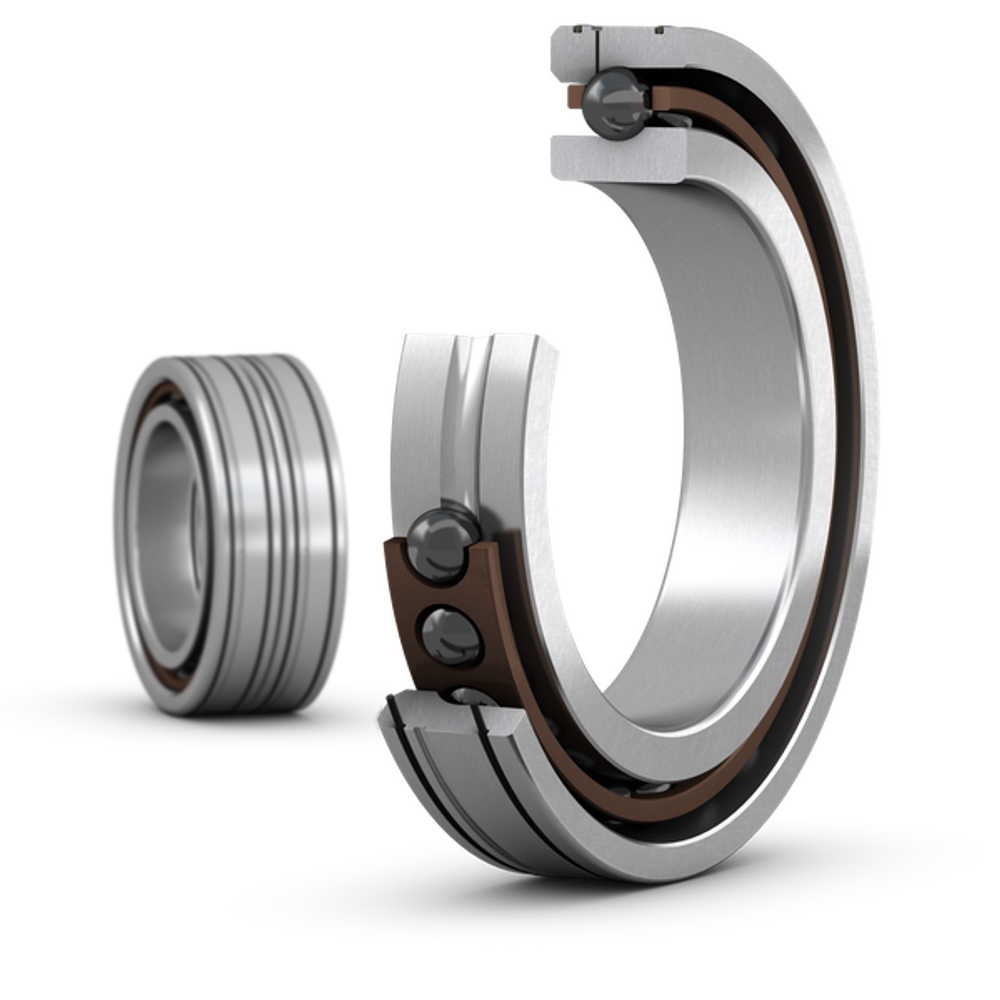 Matched set of two super-precision, high-speed E design, single row angular contact ball bearings 7012 FE/HCP4AL1ADGA