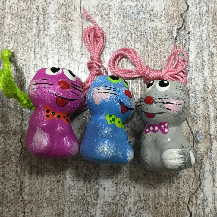 Аромакулон Котик с бантиком керамика цвет микс