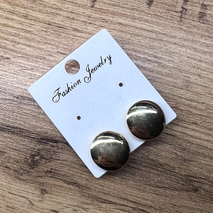 Клипсы Пластина круг 14 мм металл золотистый