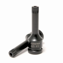 Головка-бита SPLINE глубокая ударная1/2'', M10 с отверстием Forsage F-24807810T