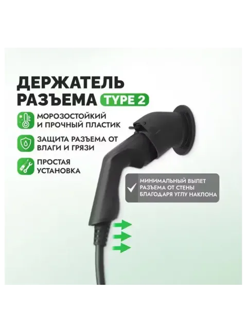 Держатель для разъёма кабеля зарядки электромобиля Type 2