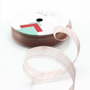 Лента органза в полоску Светло-коричневая