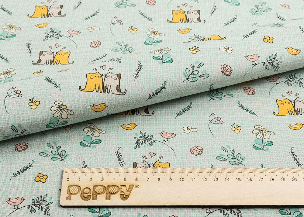 Ткань для пэчворка Peppy Мартовская песня, рулон 112 см / 5 метров, МП-08 зеленый, Peppy