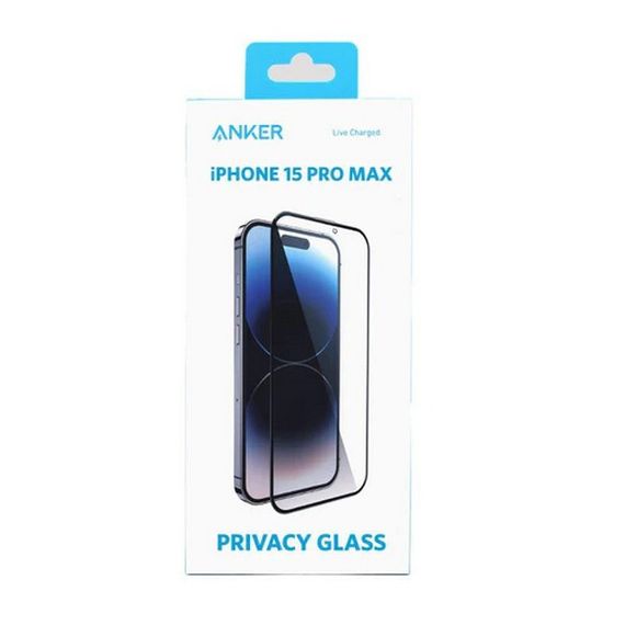Защитное стекло Anker Anti-Fingerprint Privacy Tempered Glass Film для iPhone 15 Pro Max (A72D5H11.NC)