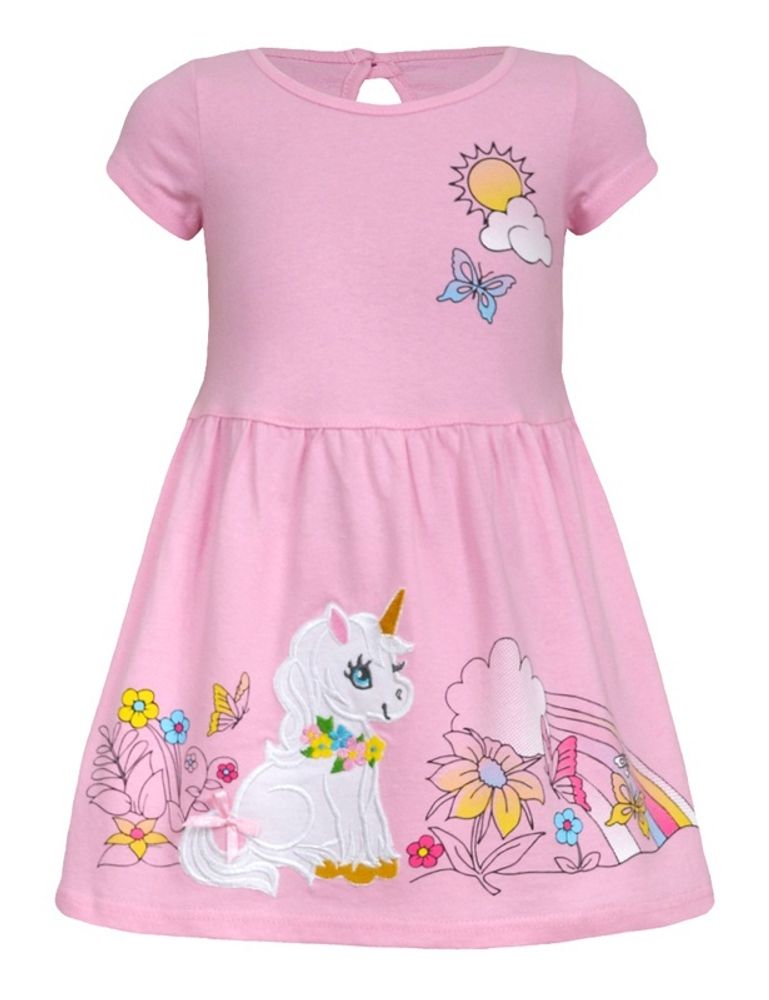 Платье для девочки из хлопка розовое