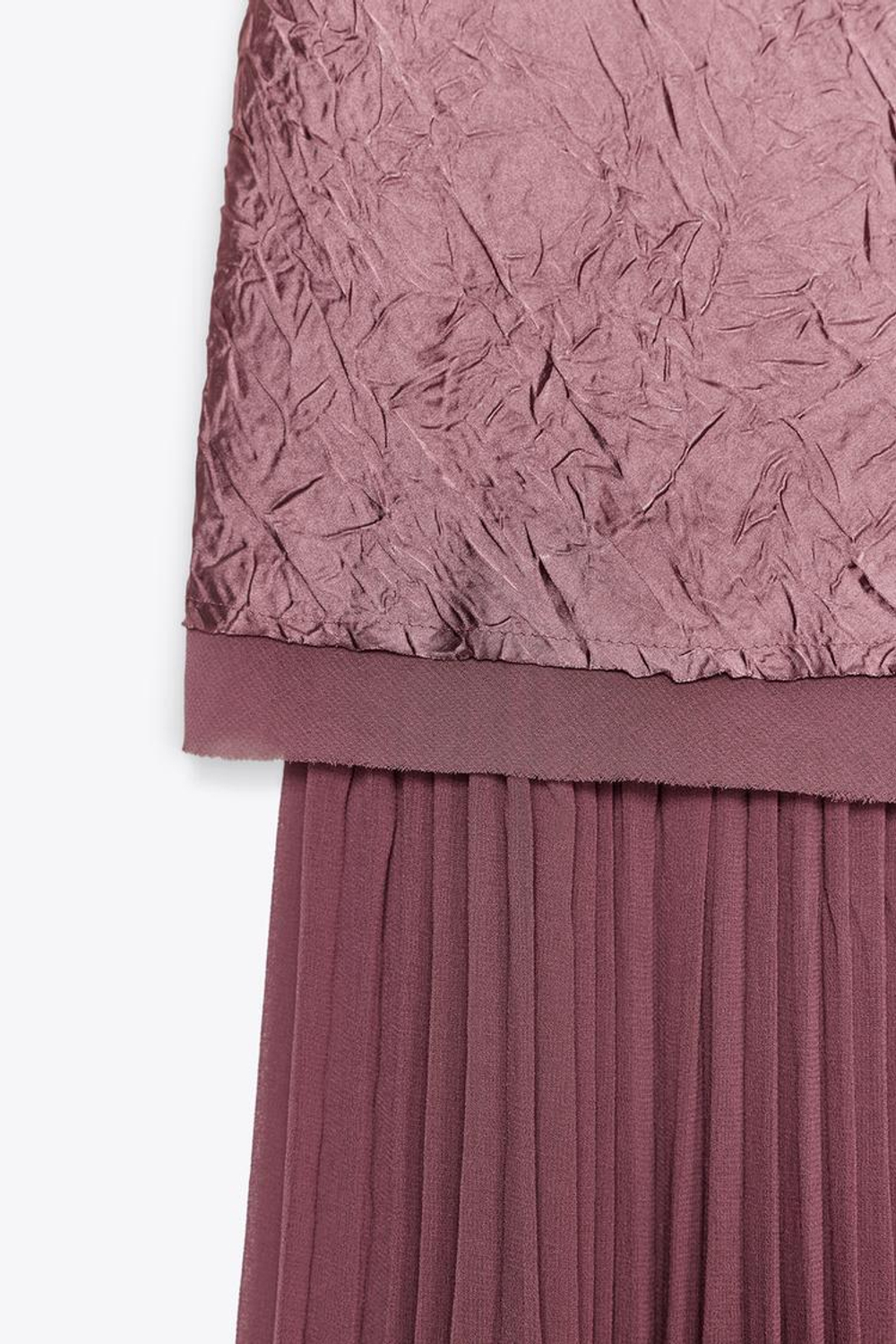 ZARA ПЛИССИРОВАННОЕ ПЛАТЬЕ МИДИ, МАРСАЛА