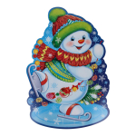 Плакат вырубной А3+ двухсторонний "Снеговик" пакет (Сфера)