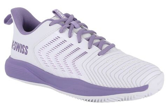 Женские Кроссовки теннисные K-Swiss Ultrashot Light Clay - white/purple haze/neon lavender